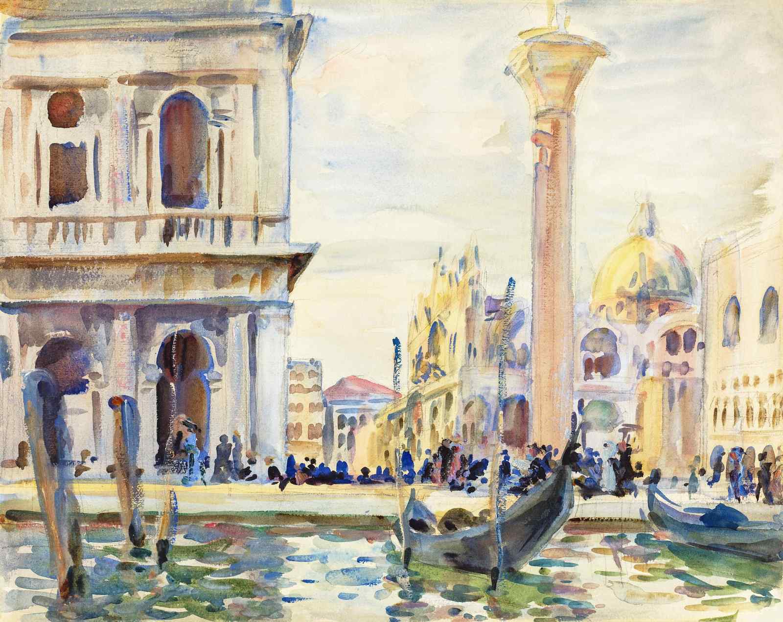 Venice Canal Watercolor Landscape Wall Art