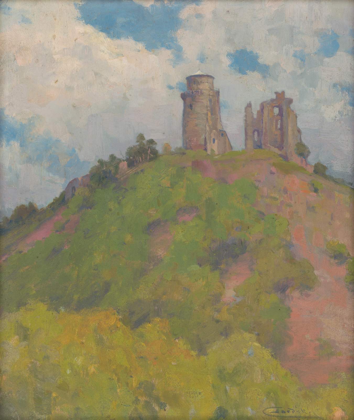 Historic Castle Hilltop Landscape Wall Art
