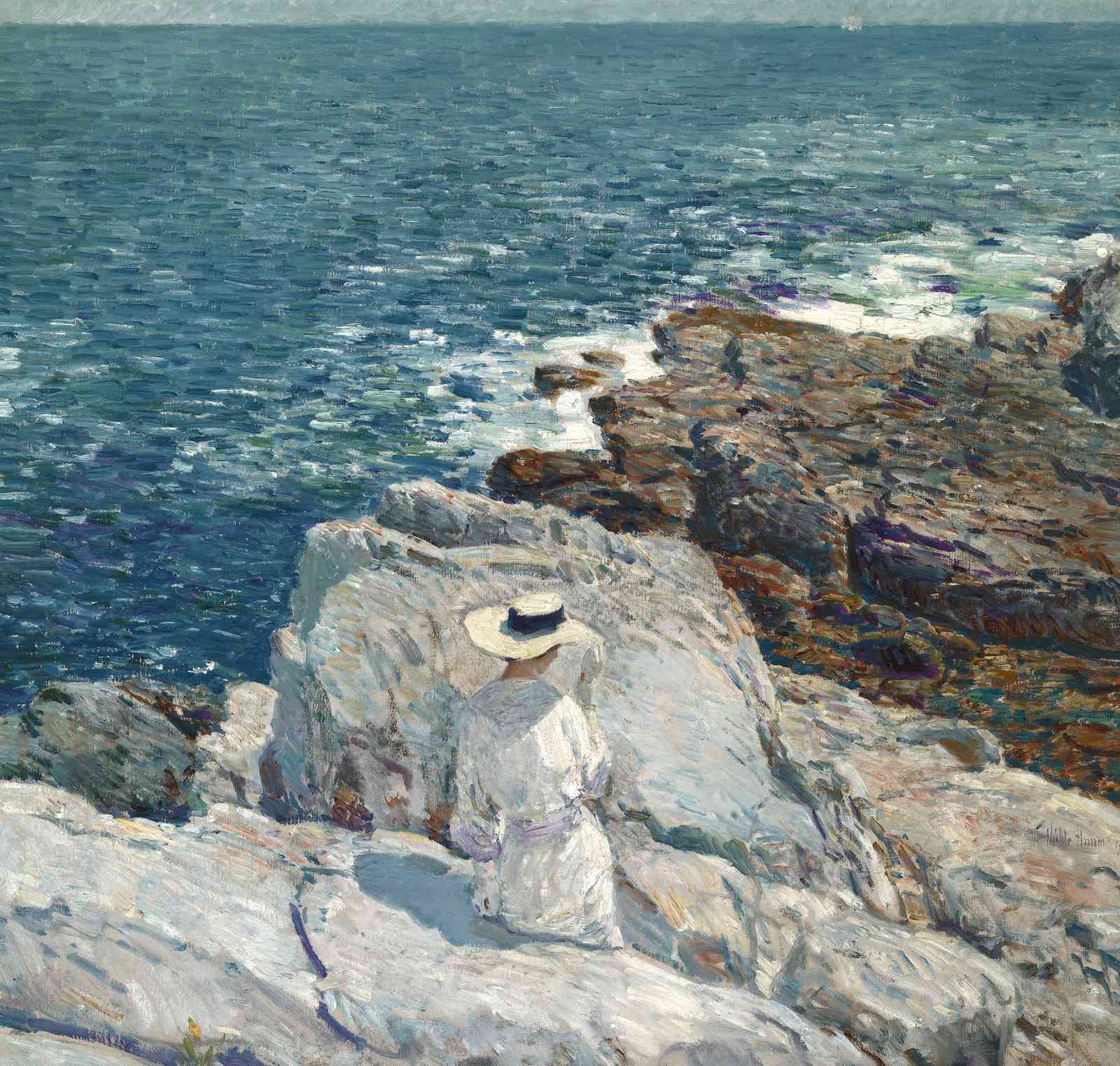 Seaside Serenity Woman Coastal View Wall Art