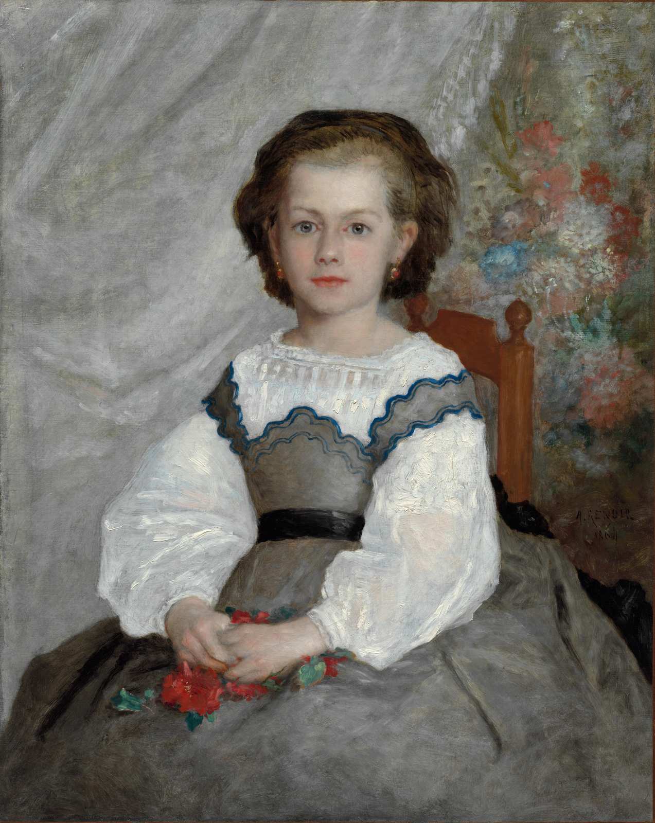 Young Girl with Roses Renoir Wall Art