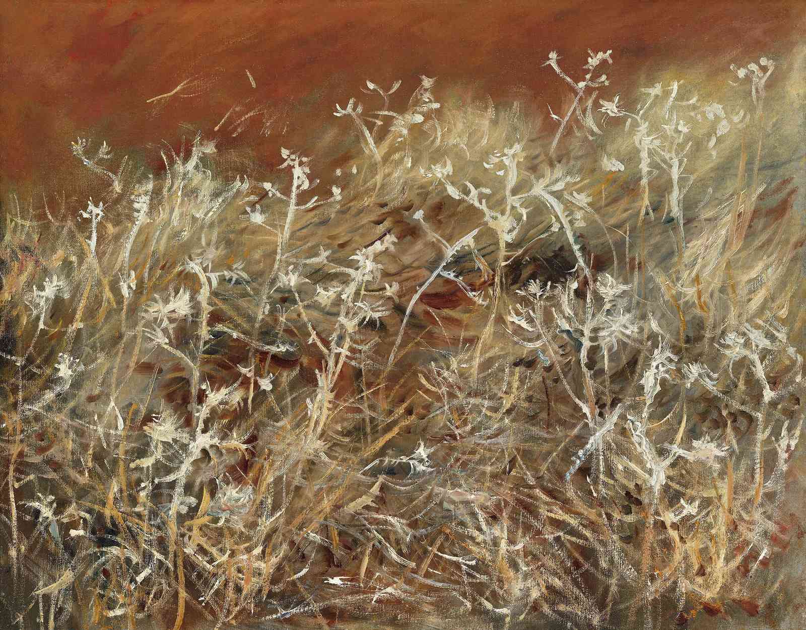 Golden Field Abstracts: Textured Grass Wall Art