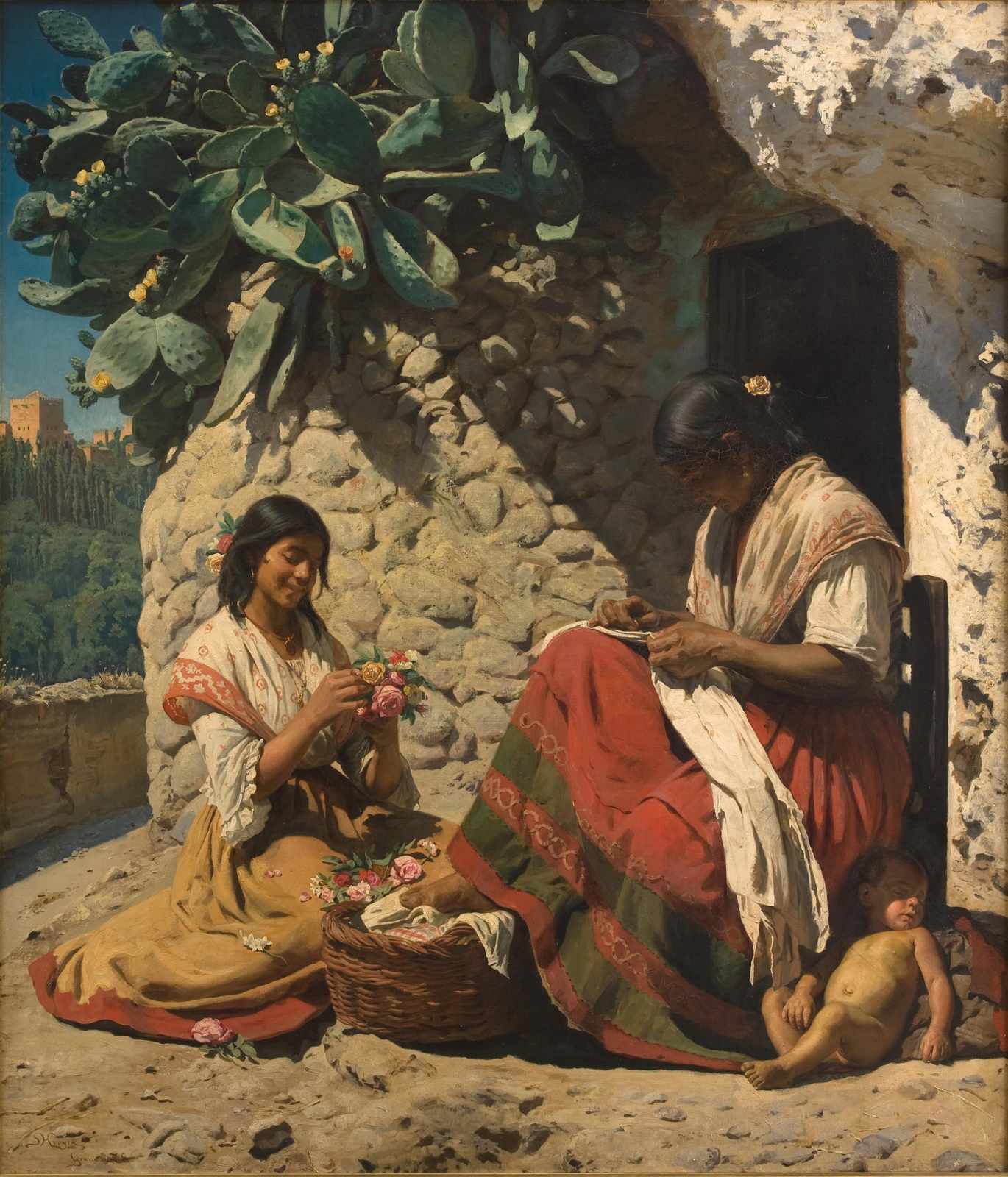 Mediterranean Women & Child Wall Art