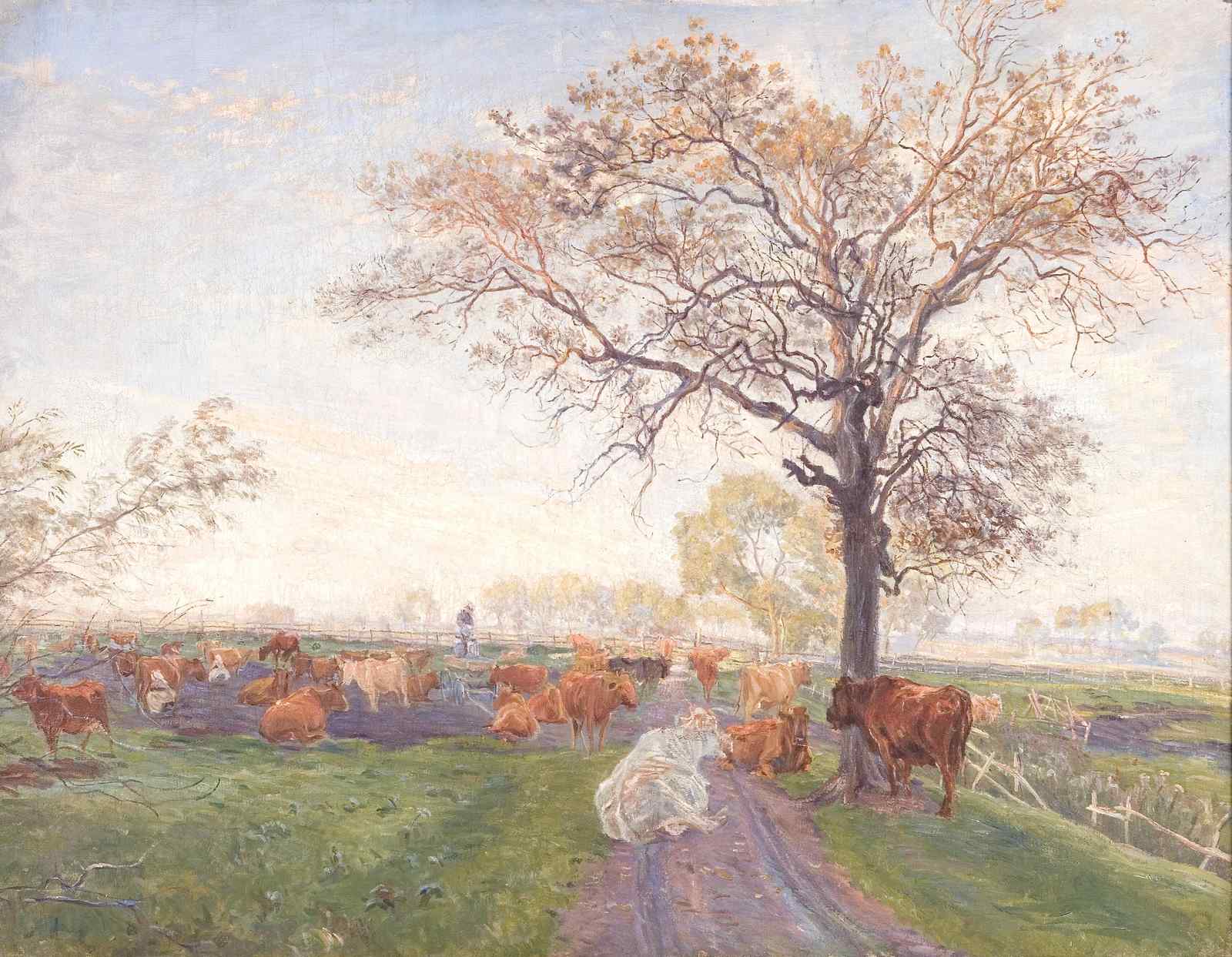 Pastoral Landscape with Cows Wall Art