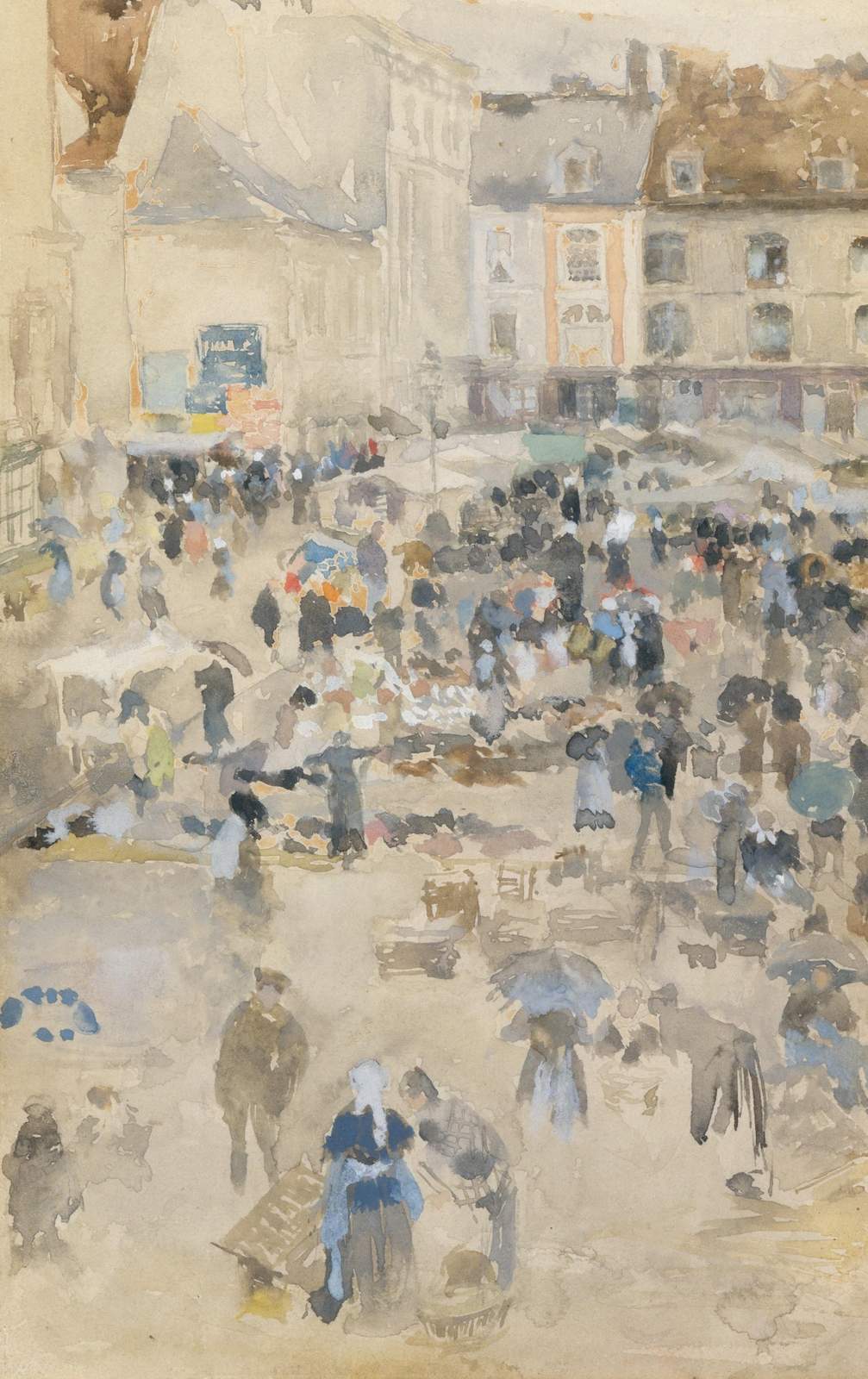 Parisian Market Square Watercolor Wall Art