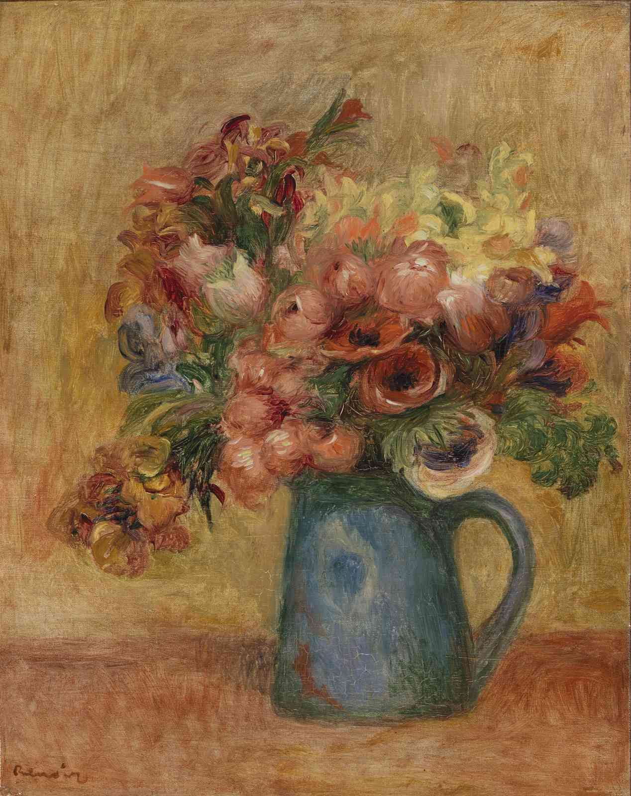 Impressionist Bouquet Blue Pitcher Wall Art