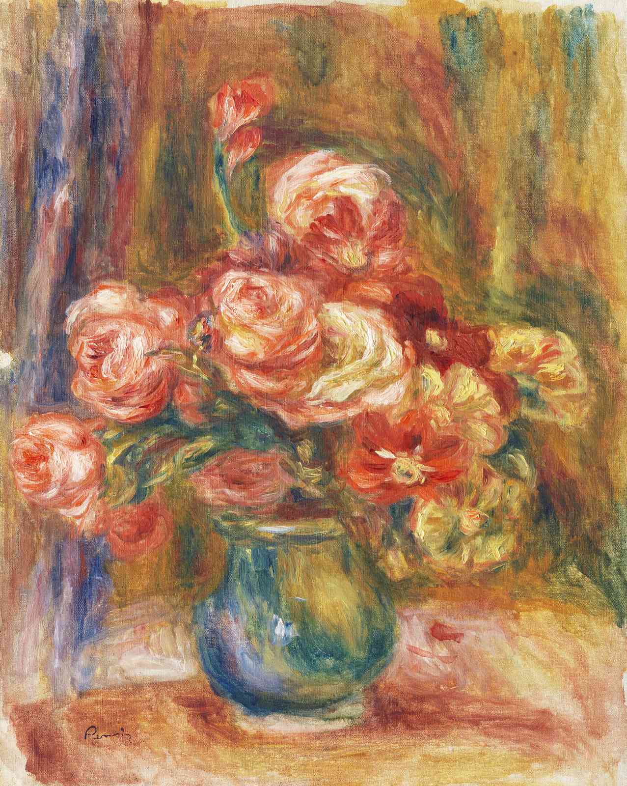 Impressionist Roses Bouquet Wall Art