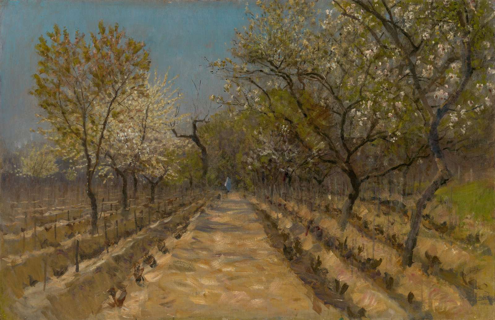 Blossoming Orchard Path Vintage Wall Art