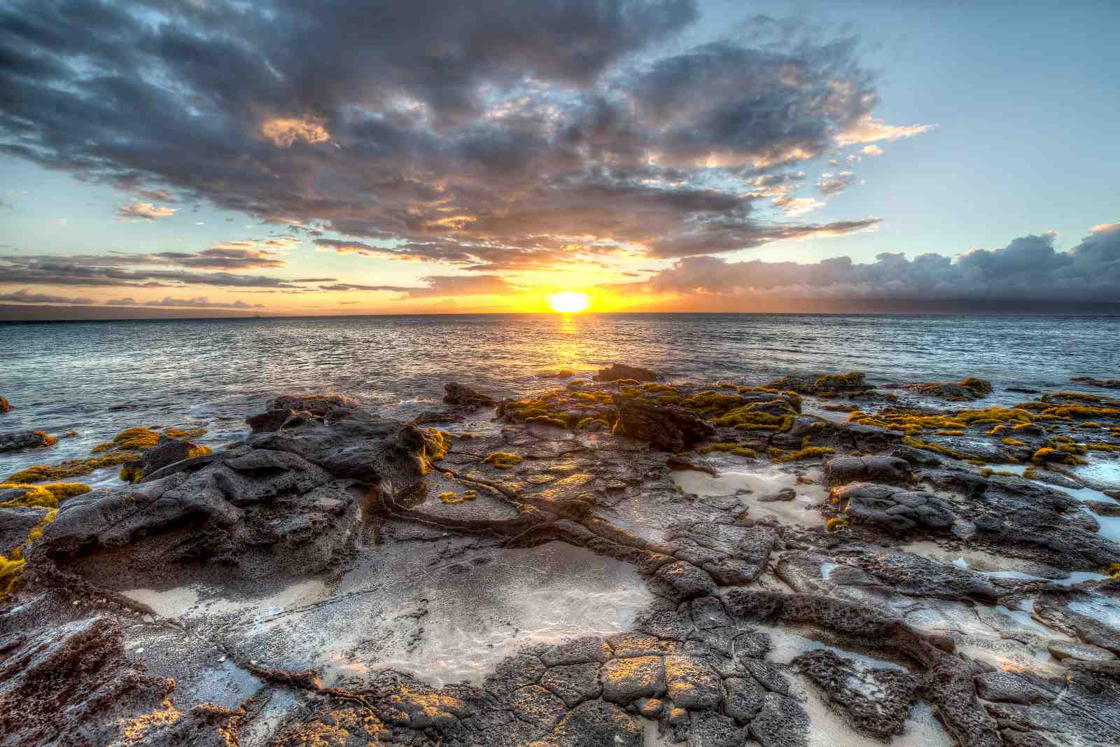 Sunset Ocean Rocks Wall Art