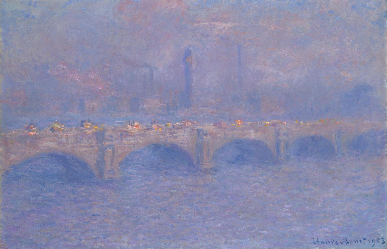 Impressionist London Bridge Foggy Morning Wall Art