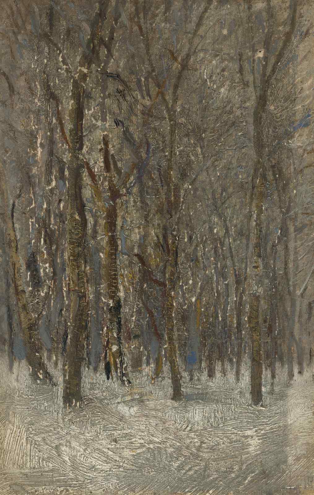 Winter Forest Trees Textured Wall Art