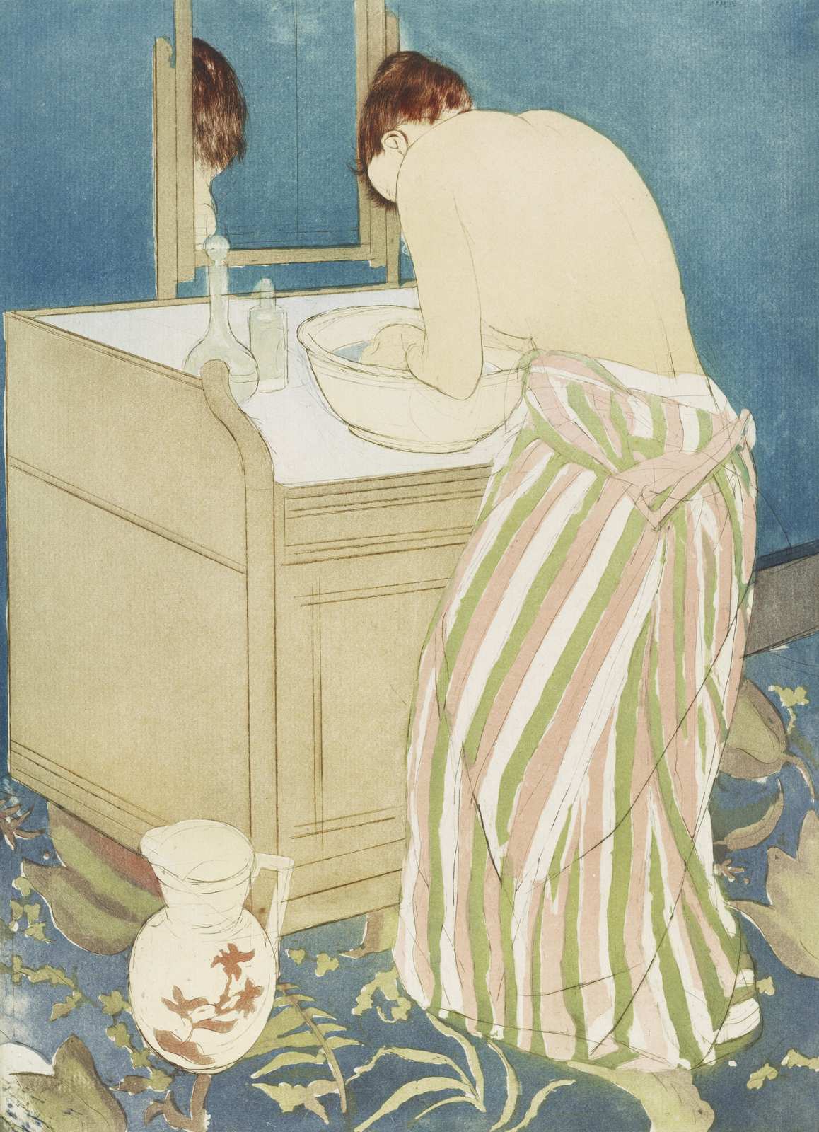 Vintage Bathroom Scene Wall Art