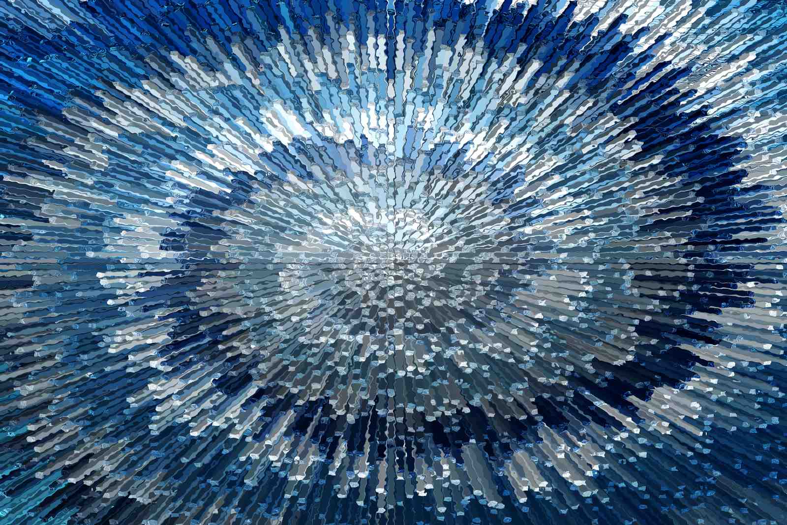 Abstract Blue Burst Wall Art