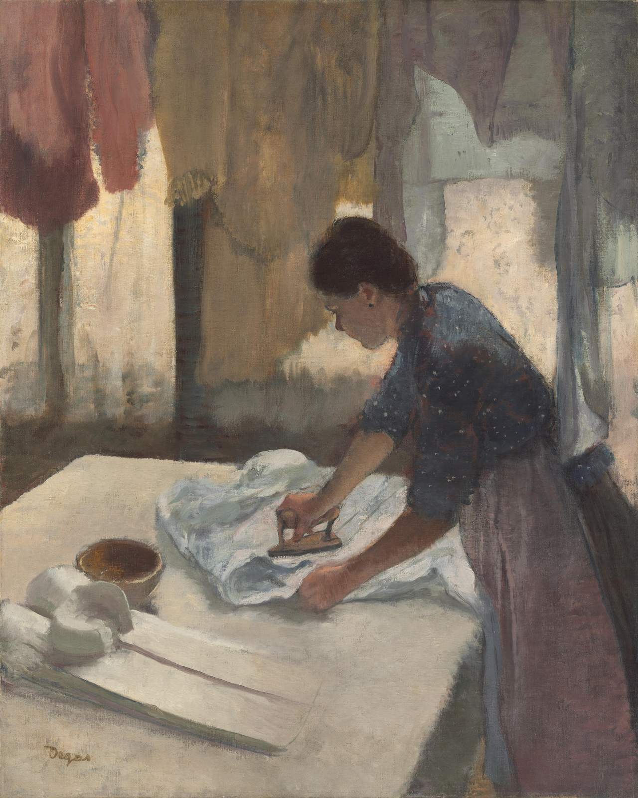Impressionist Washerwoman Ironing Wall Art