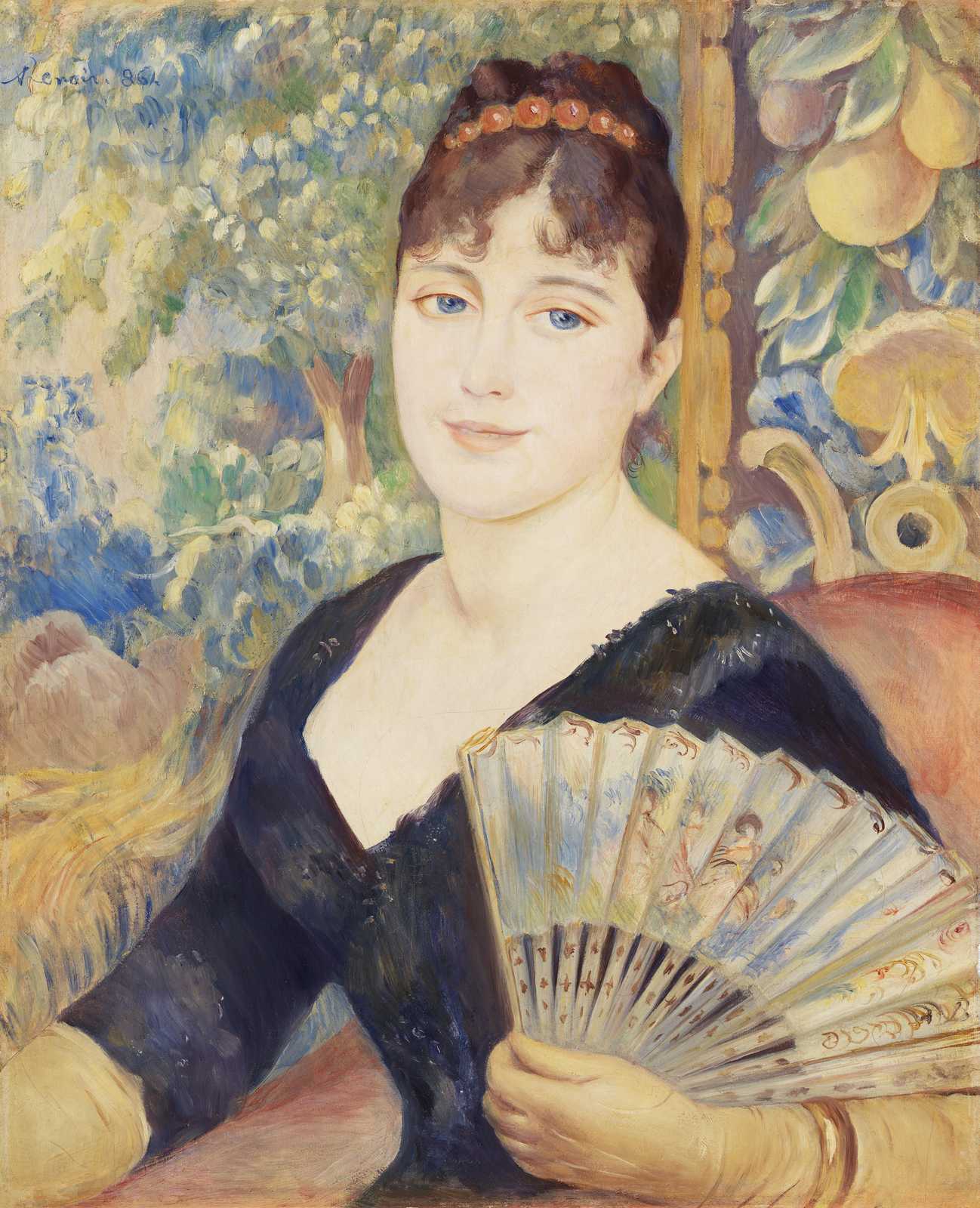 Elegant Woman with Fan Impressionist Wall Art