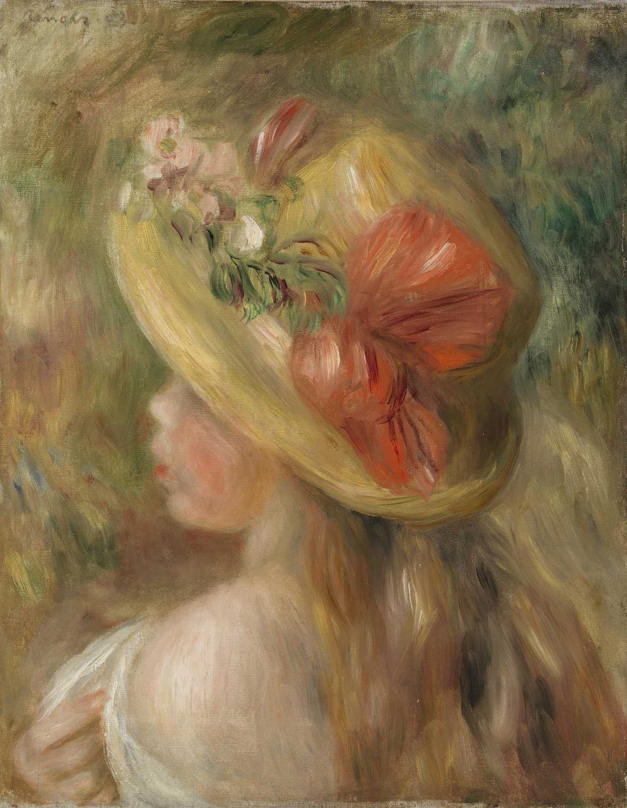 Impressionist Portrait of a Girl in a Hat Wall Art