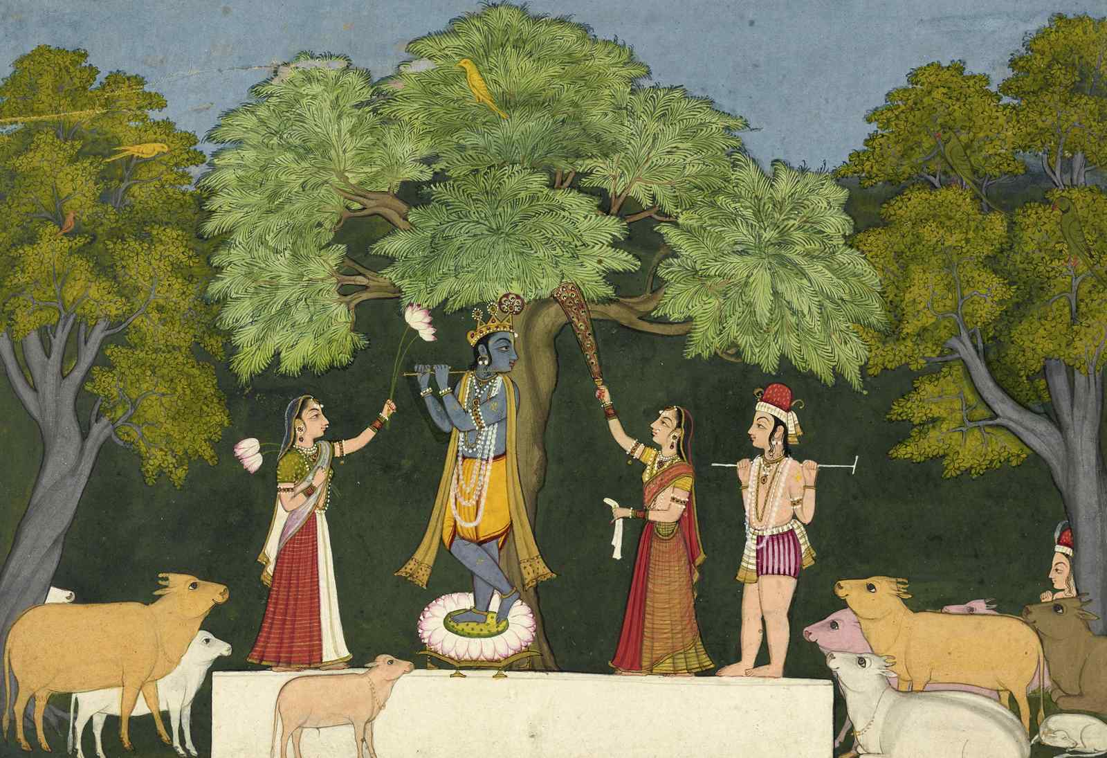 Krishna Flute Melody Divine Cows Wall Art