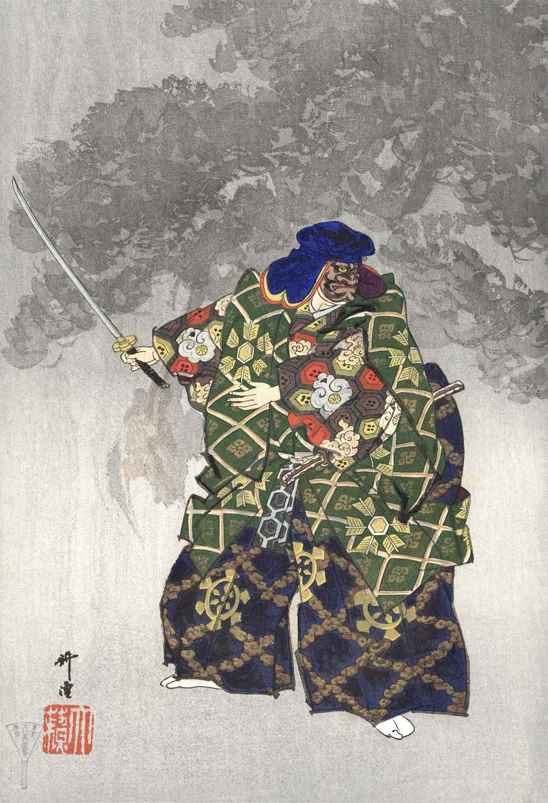 Samurai Warrior Kimono Art Wall Art