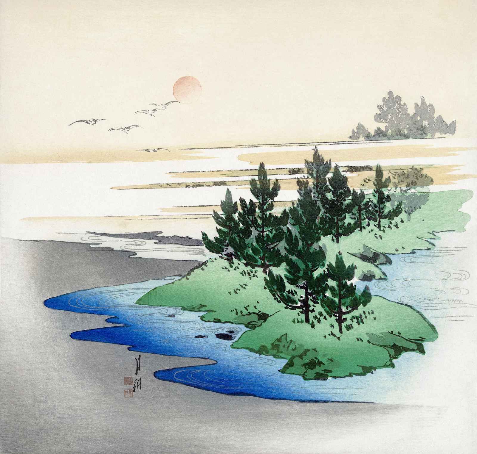 Serene Sunrise Landscape Wall Art