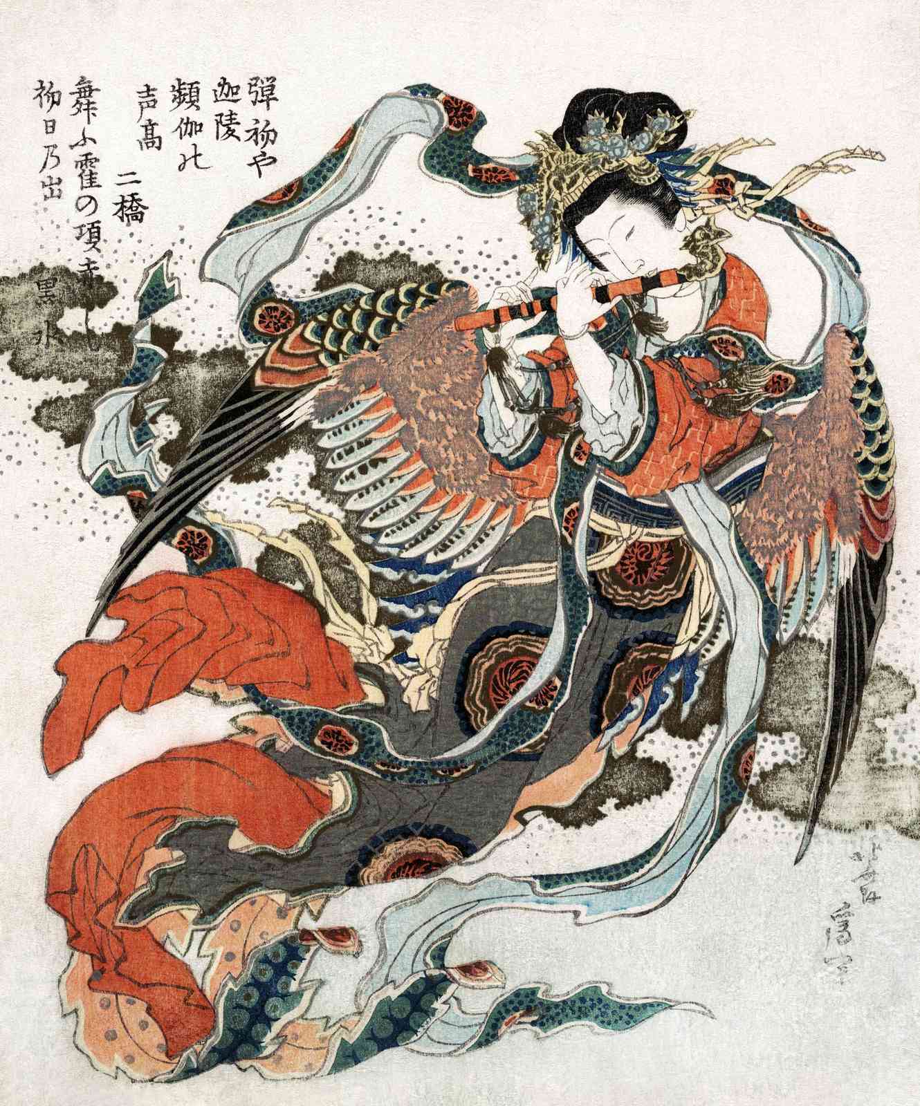 Enchanting Japanese Flutist Wall Art
