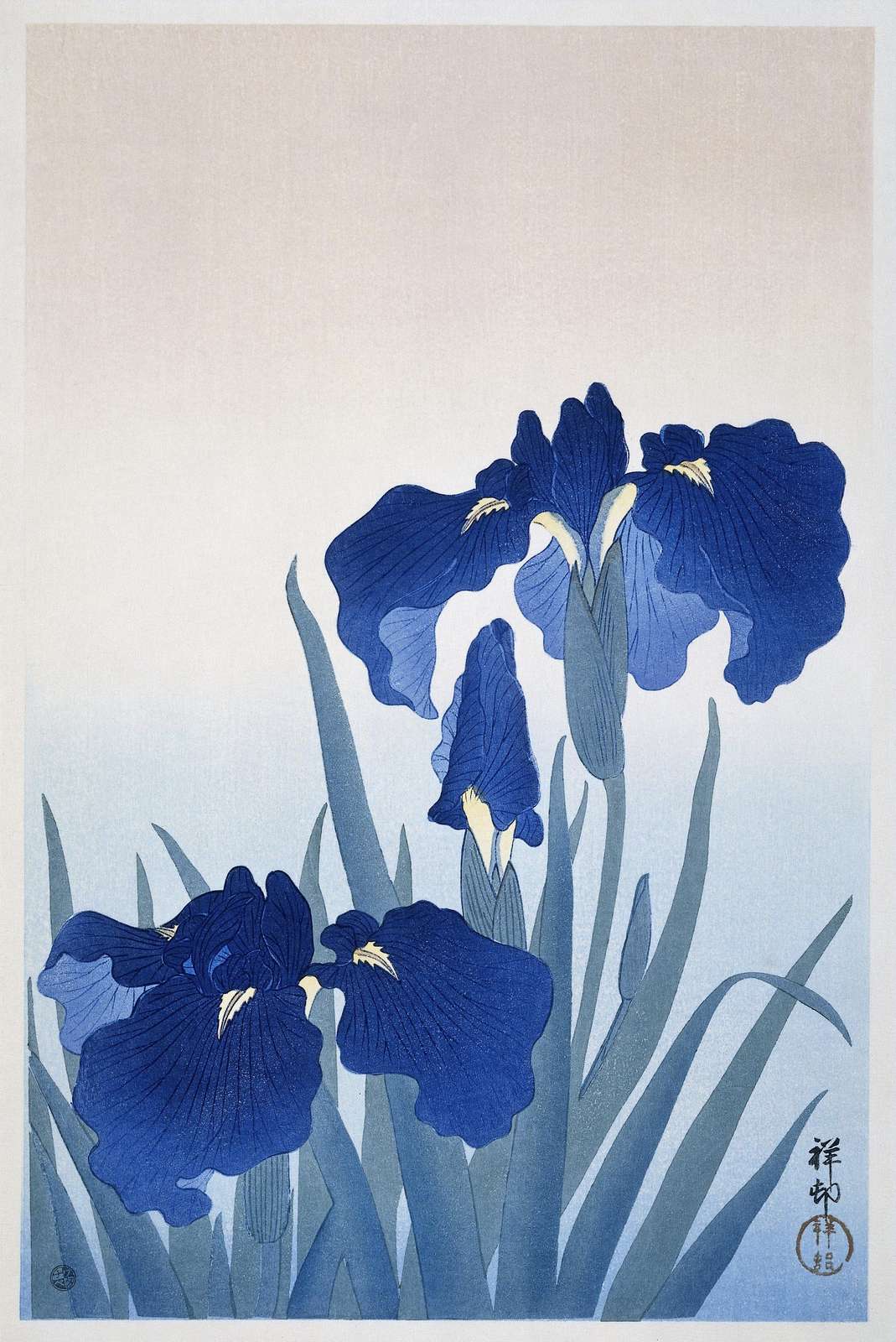 Vibrant Blue Iris Garden Wall Art