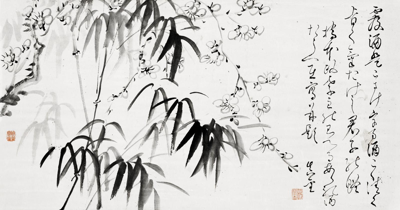Serene Bamboo & Blossom Zen Art Wall Art