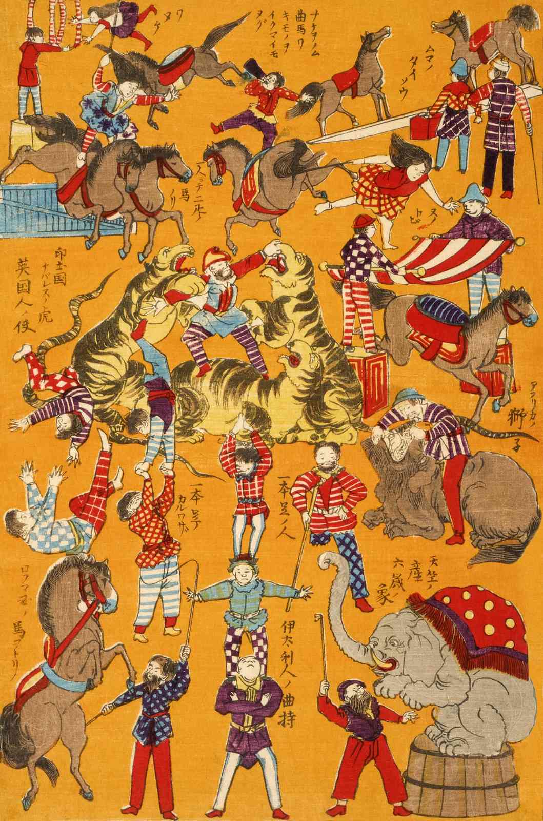 Vintage Circus Performers & Animals Wall Art