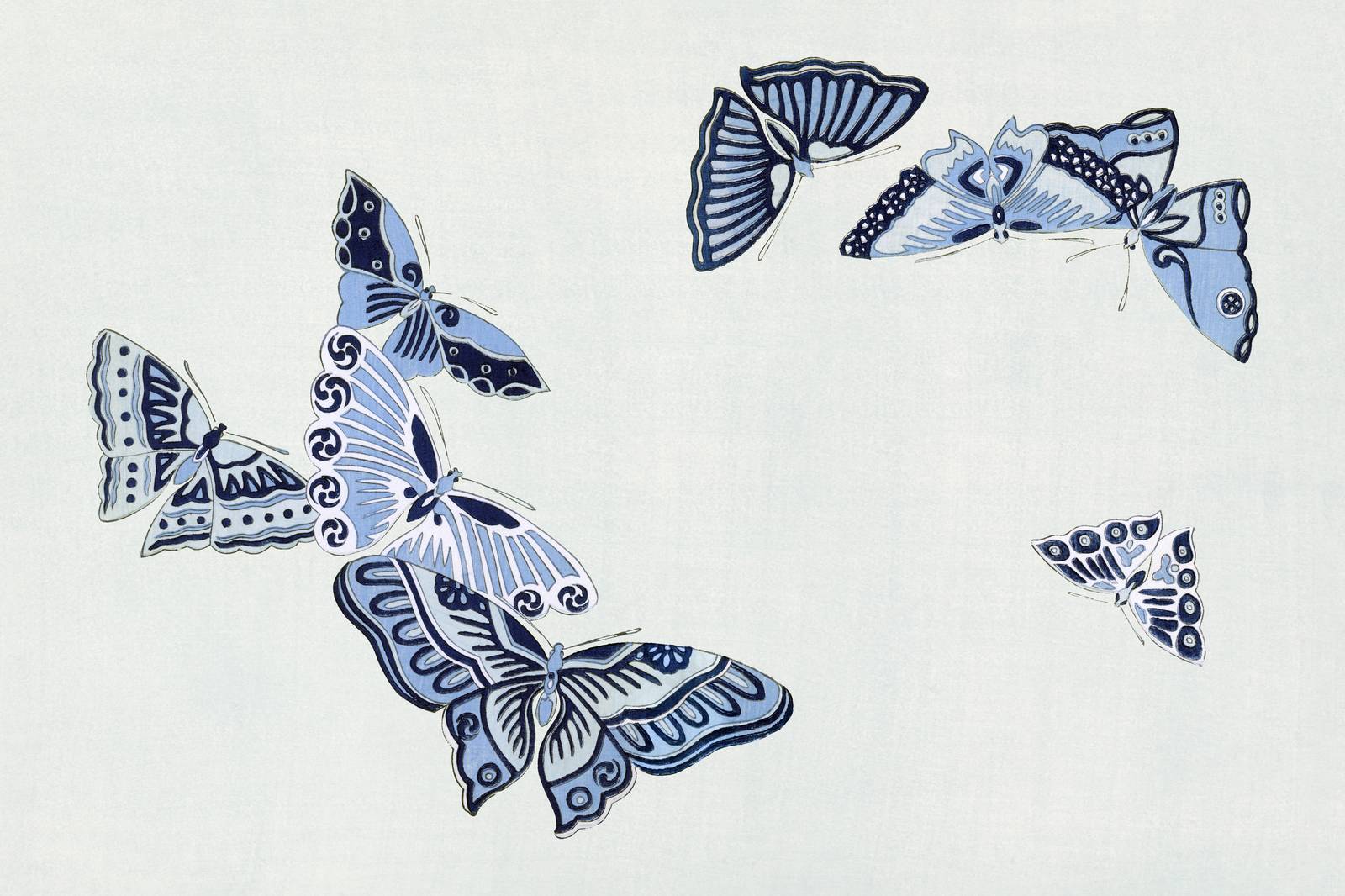 Elegant Blue Butterfly Medley Wall Art
