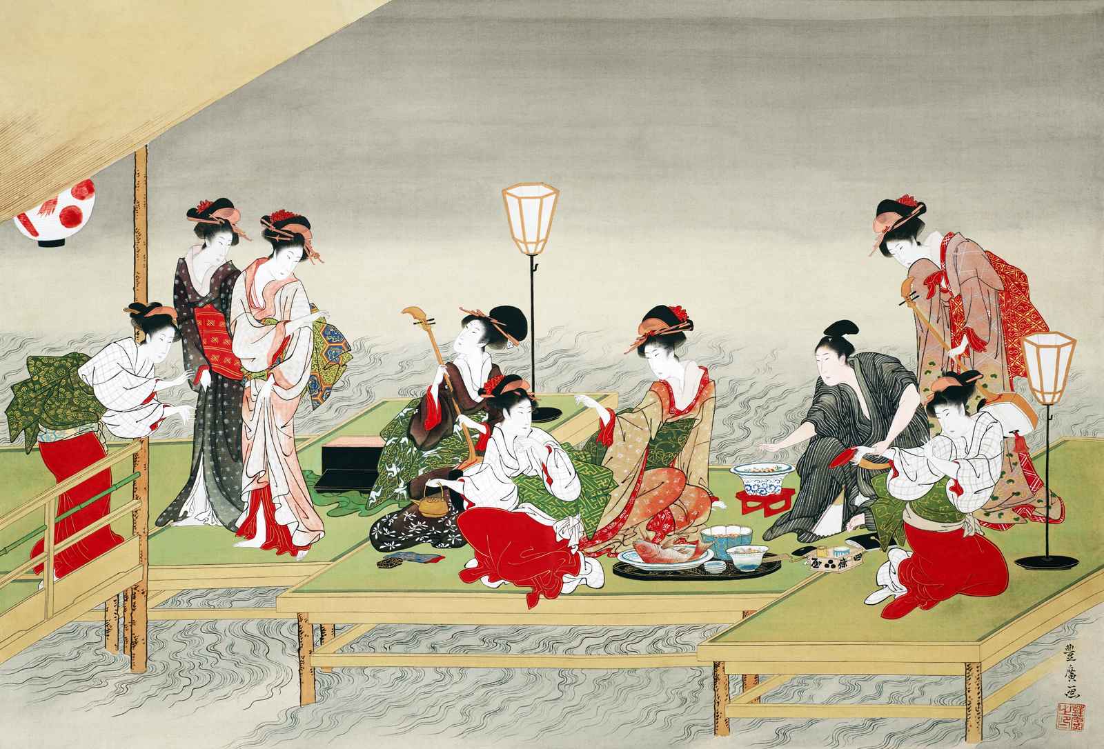 Ukiyo-e Geishas & Music Wall Art