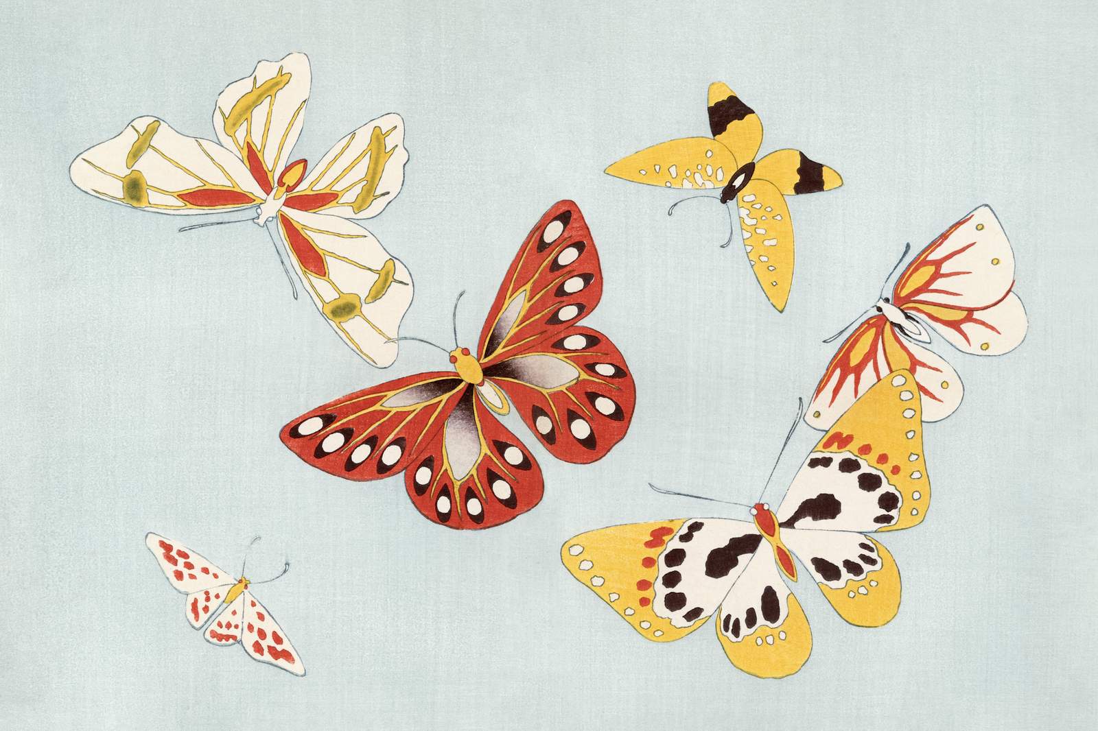 Vintage Butterfly Flock Wall Art
