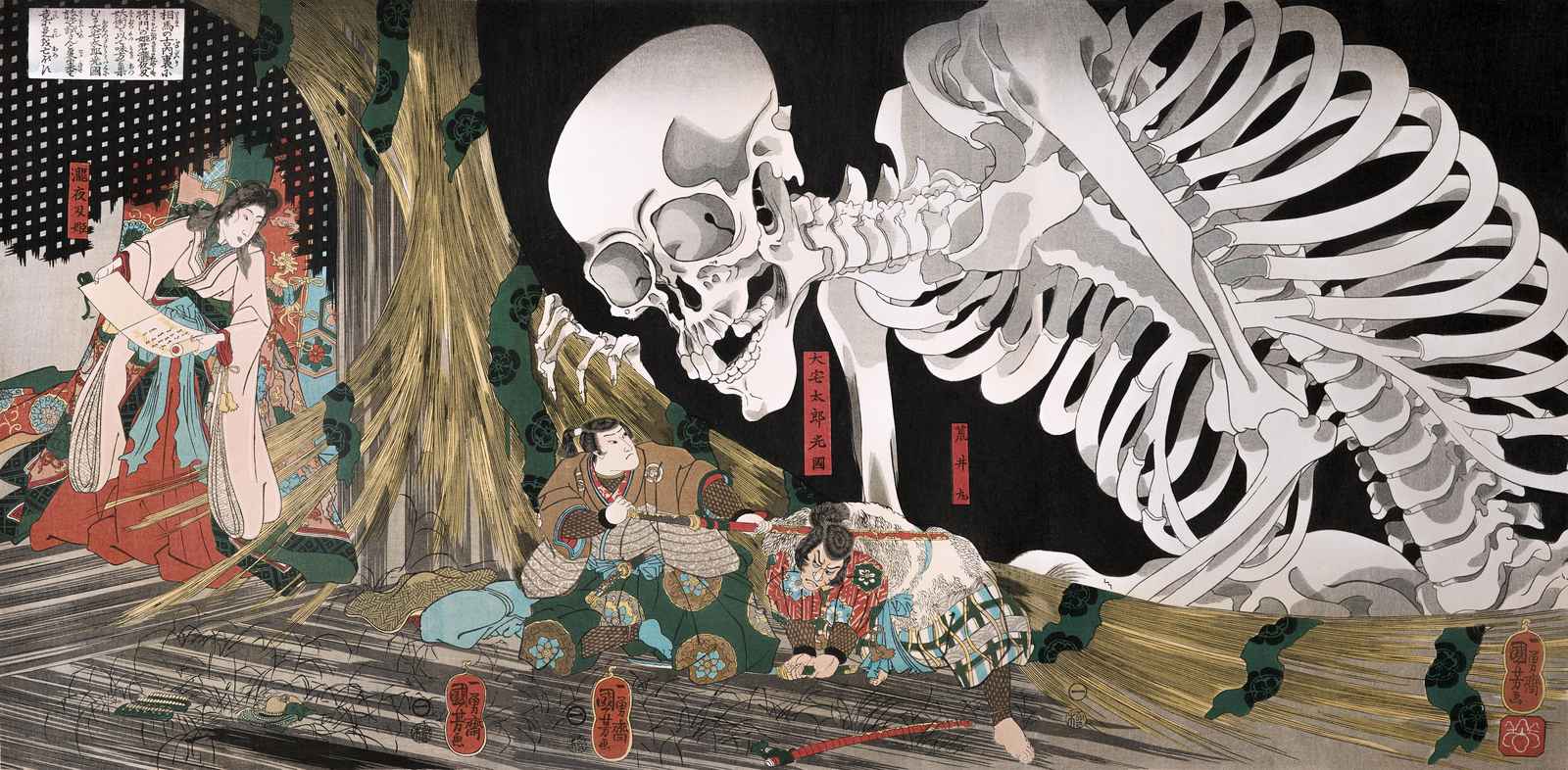 Japanese Skeleton Ukiyo-e Wall Art