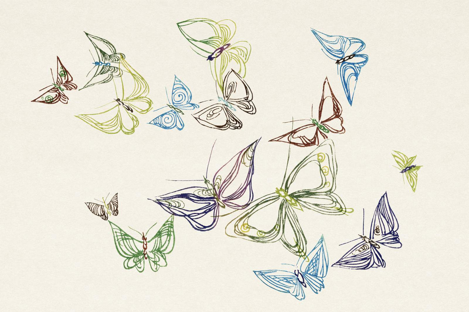 Whimsical Butterfly Swarm Wall Art