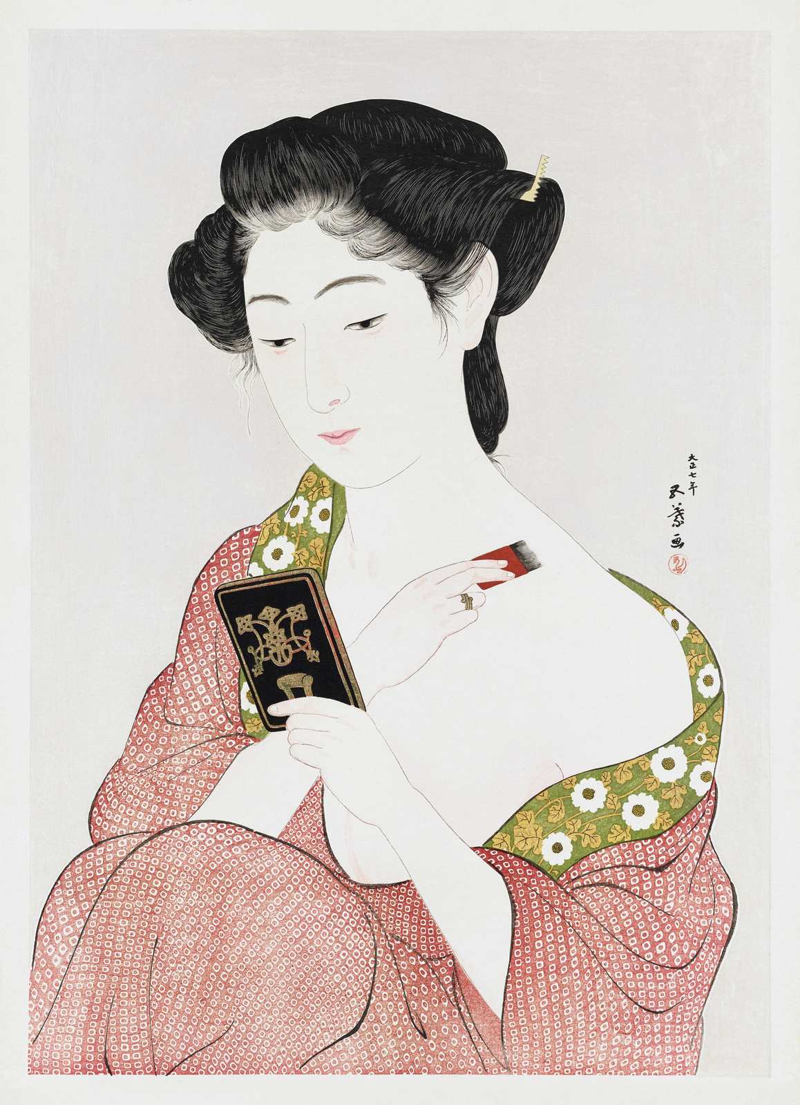 Elegant Geisha Beauty Vintage Japanese Art Wall Art