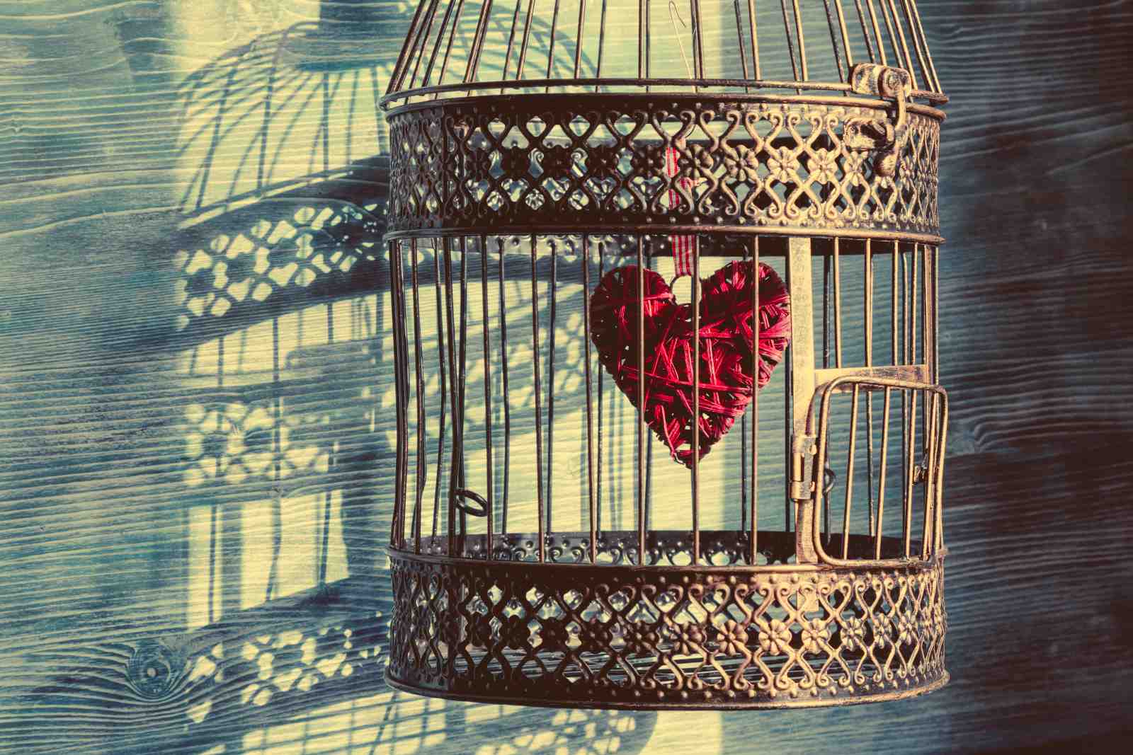 Vintage Birdcage Heart Wall Art Wall Art