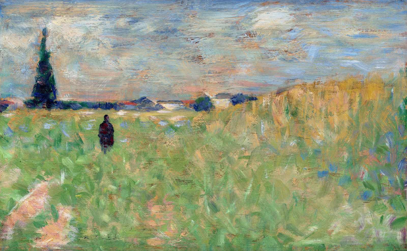 Impressionist Field Wanderer Wall Art