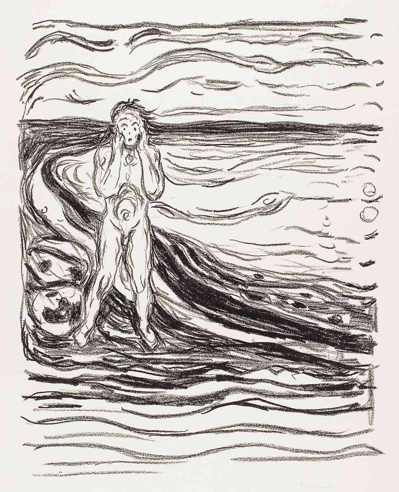 Expressive 'The Scream' Sketch Wall Art