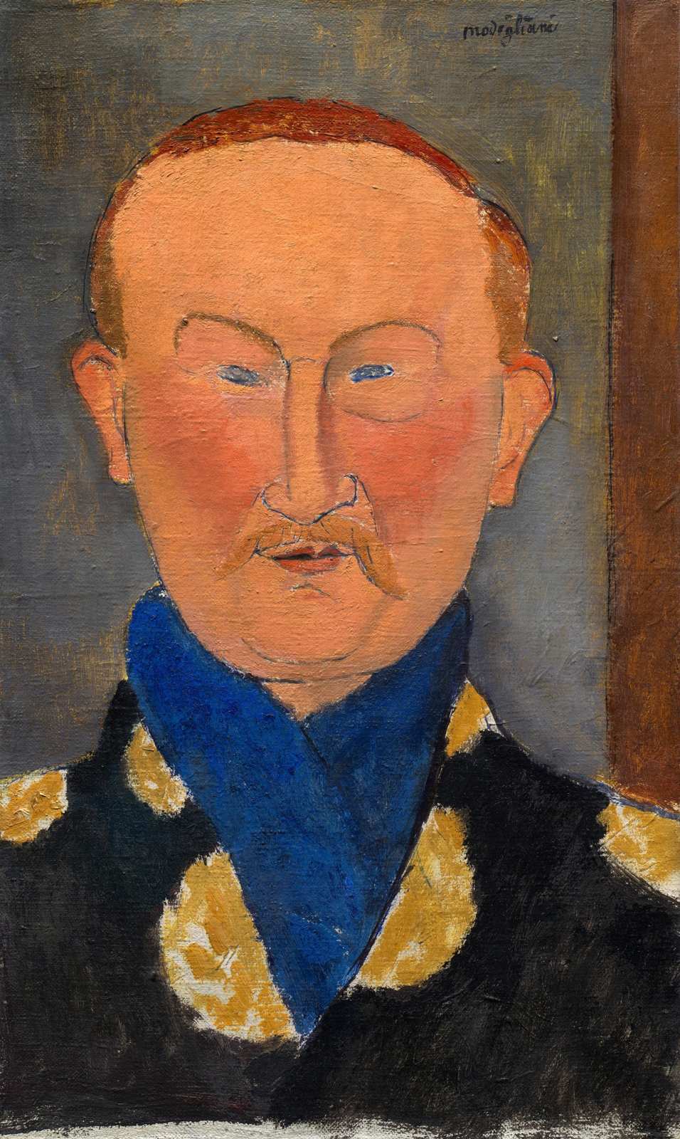 Modigliani Portrait Blue Scarf Wall Art