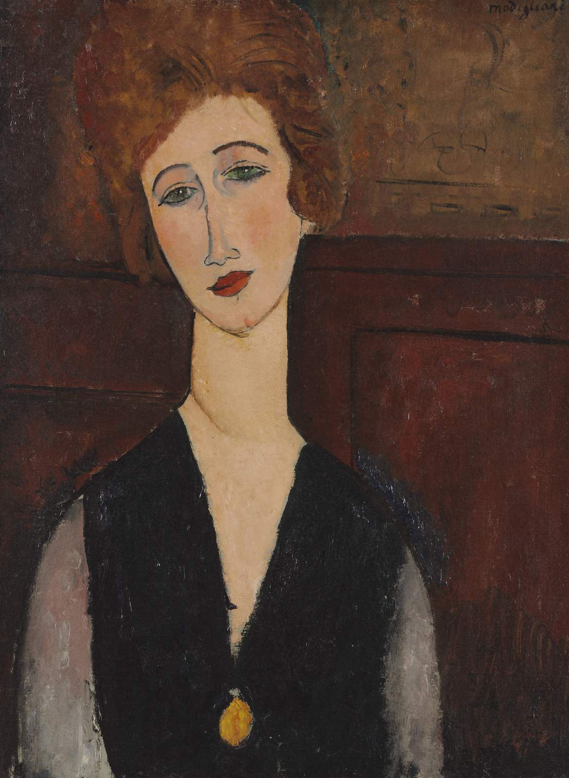 Elegant Portrait Woman with Red Hair Wall Art