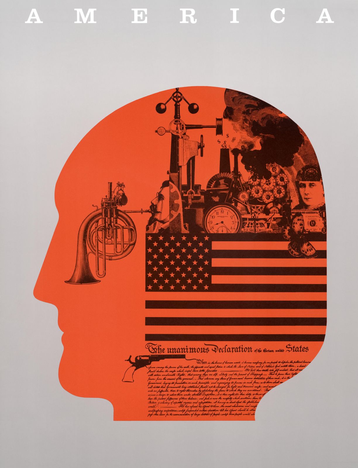 Vintage America Declaration Head Wall Art