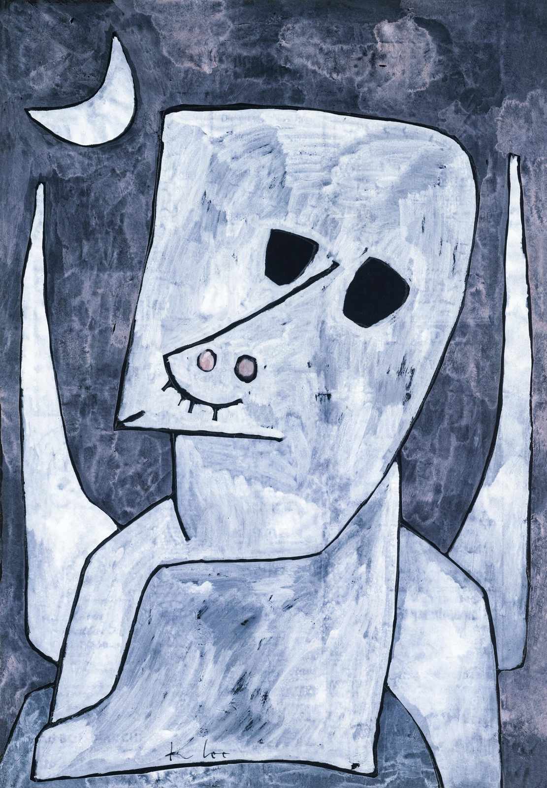 Surreal Moon Figure Abstract Wall Art