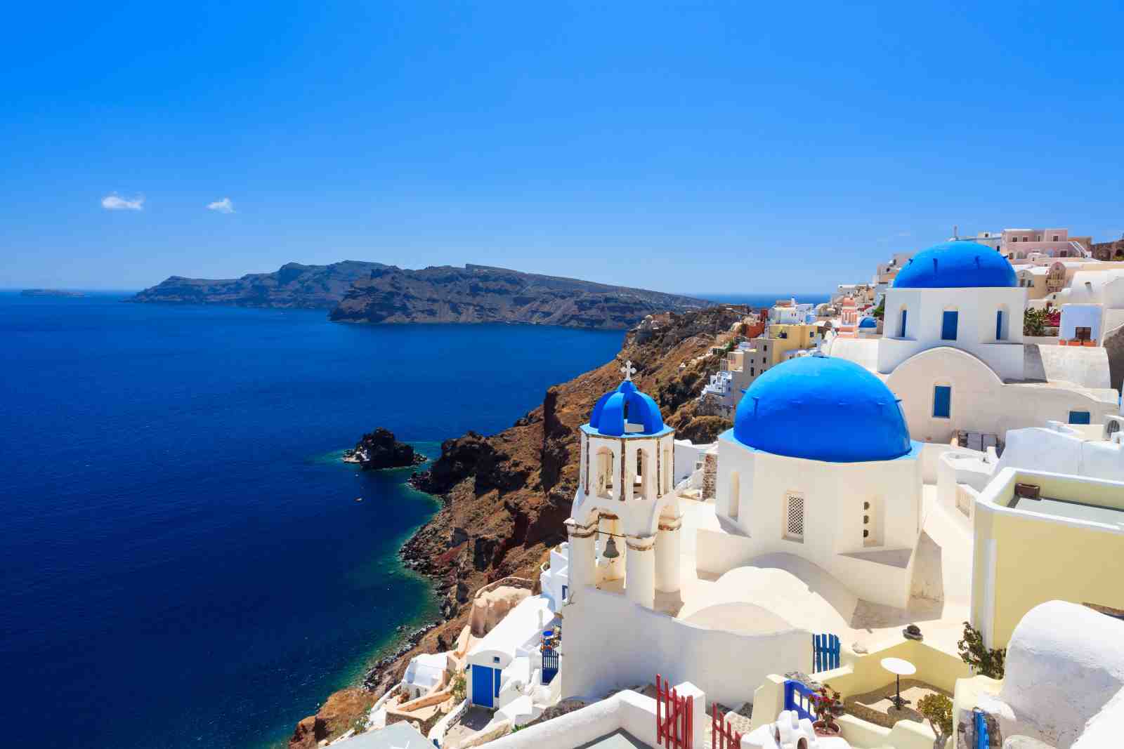 Santorini Blue Domes Wall Art