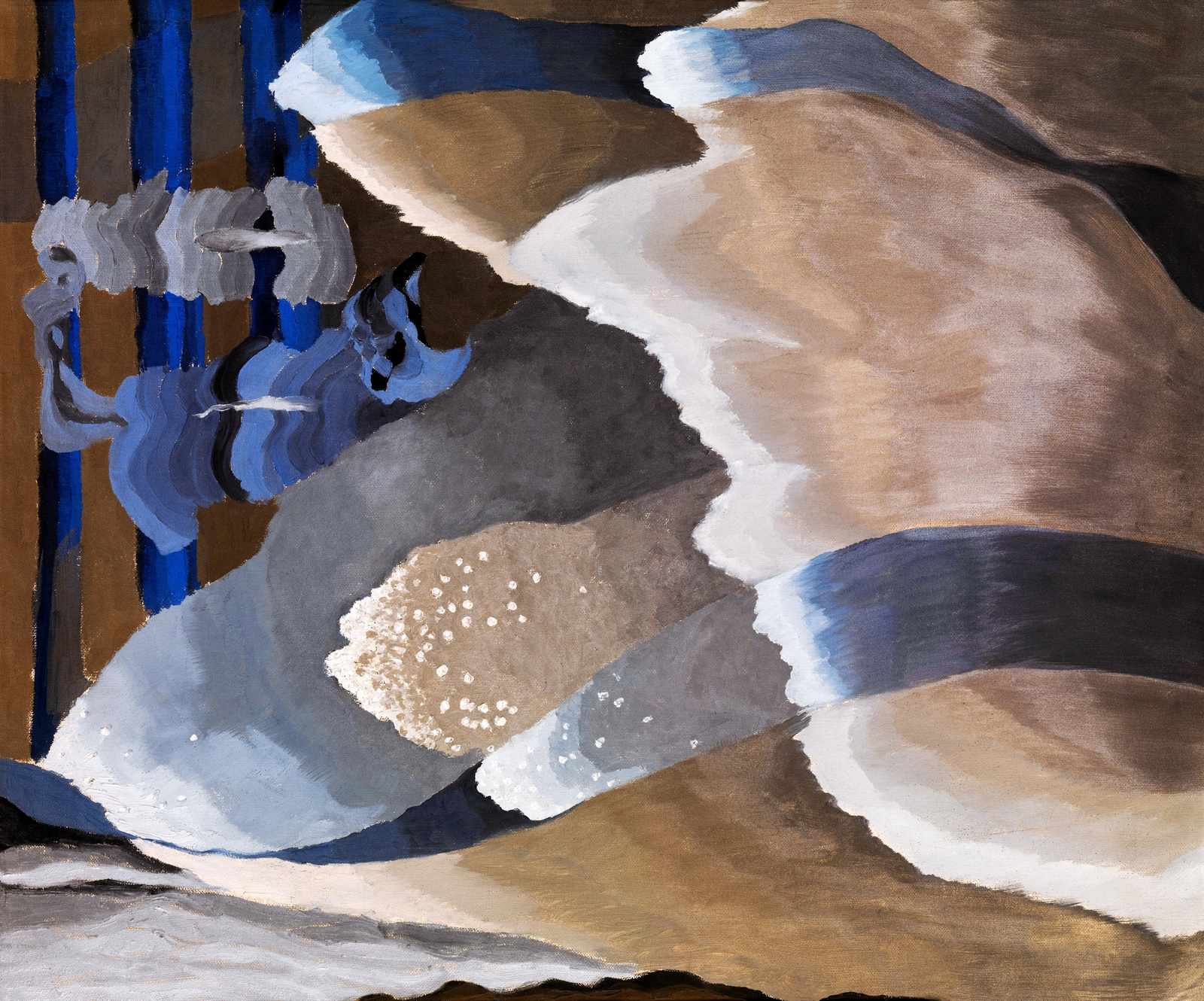 Abstract Flow Blue & Earth Tones Wall Art