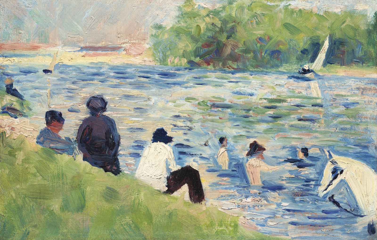 Summer River Scene Impressionist Wall Art