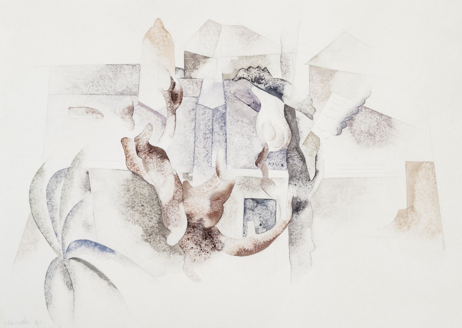 Abstract Form Watercolor Wall Art