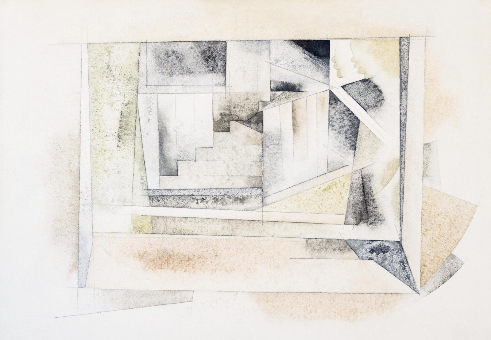 Abstract Geometric Staircase Wall Art