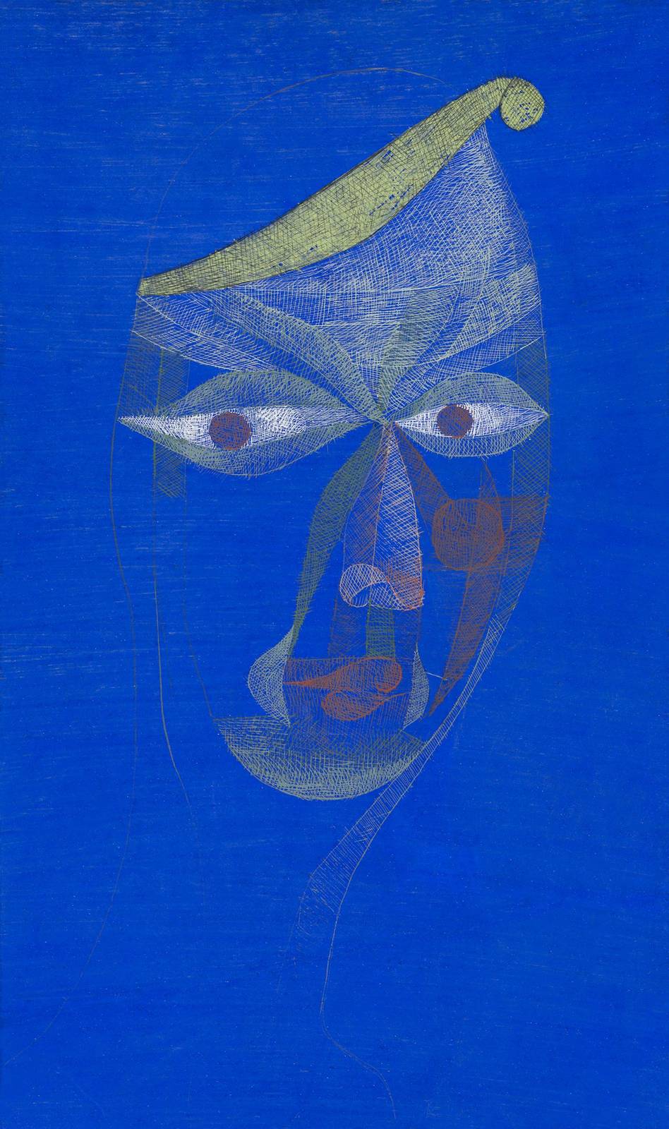 Abstract Face Blue Wall Art