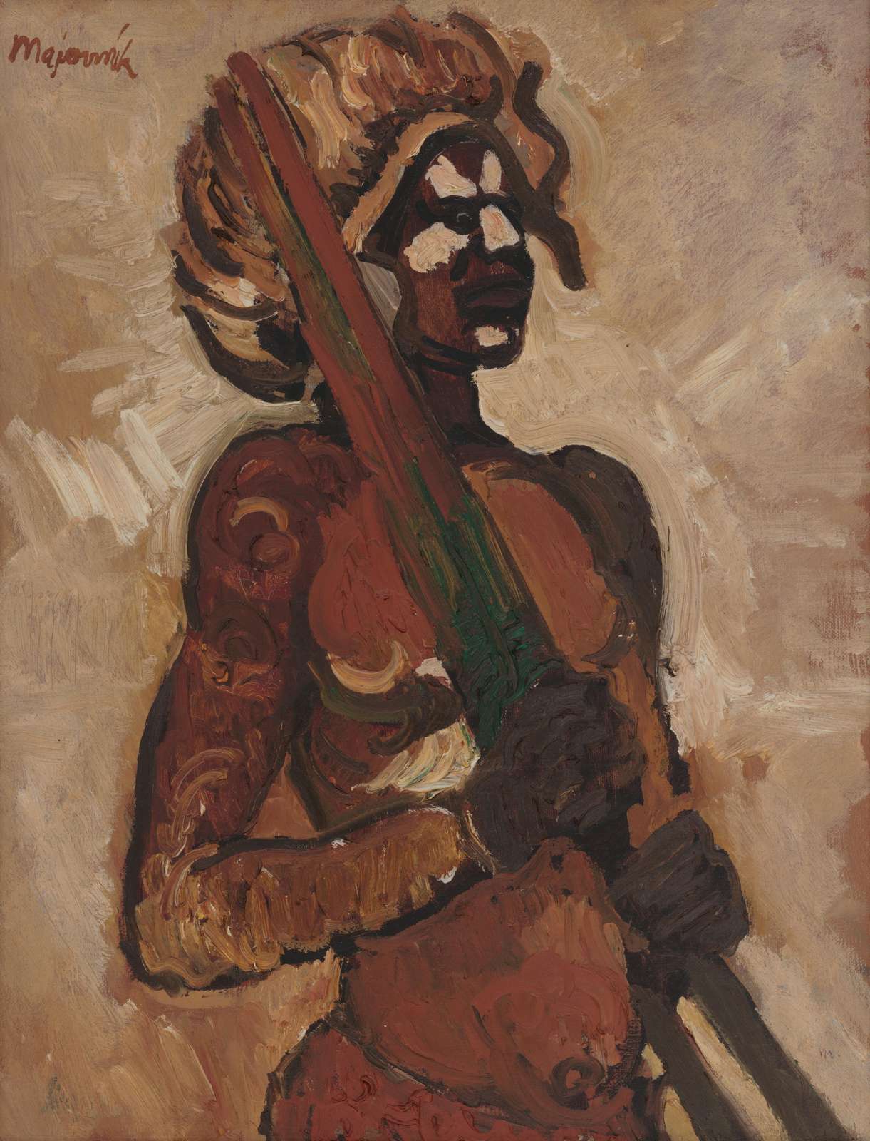 Tribal Warrior Portrait | Expressionist Wall Art