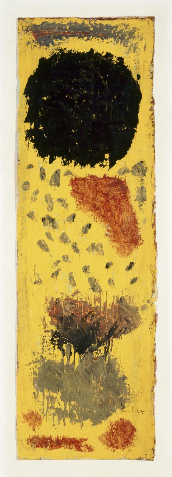 Abstract Yellow & Black Textured Wall Art