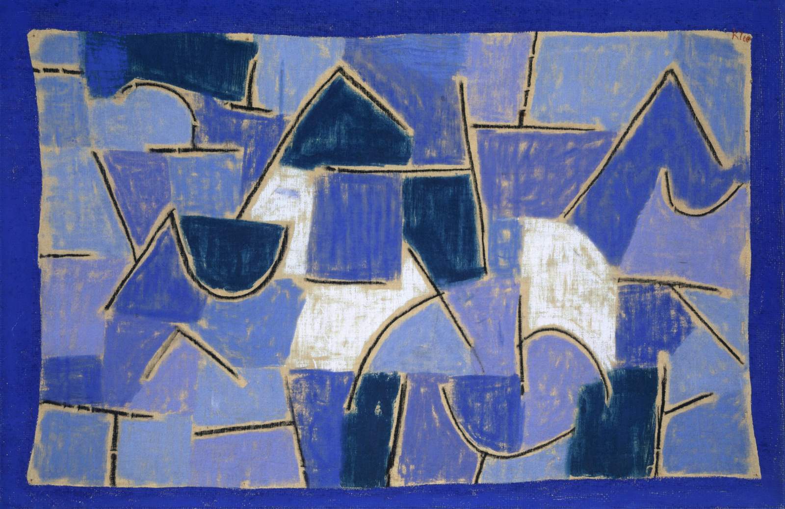 Abstract Blue Geometric Wall Art