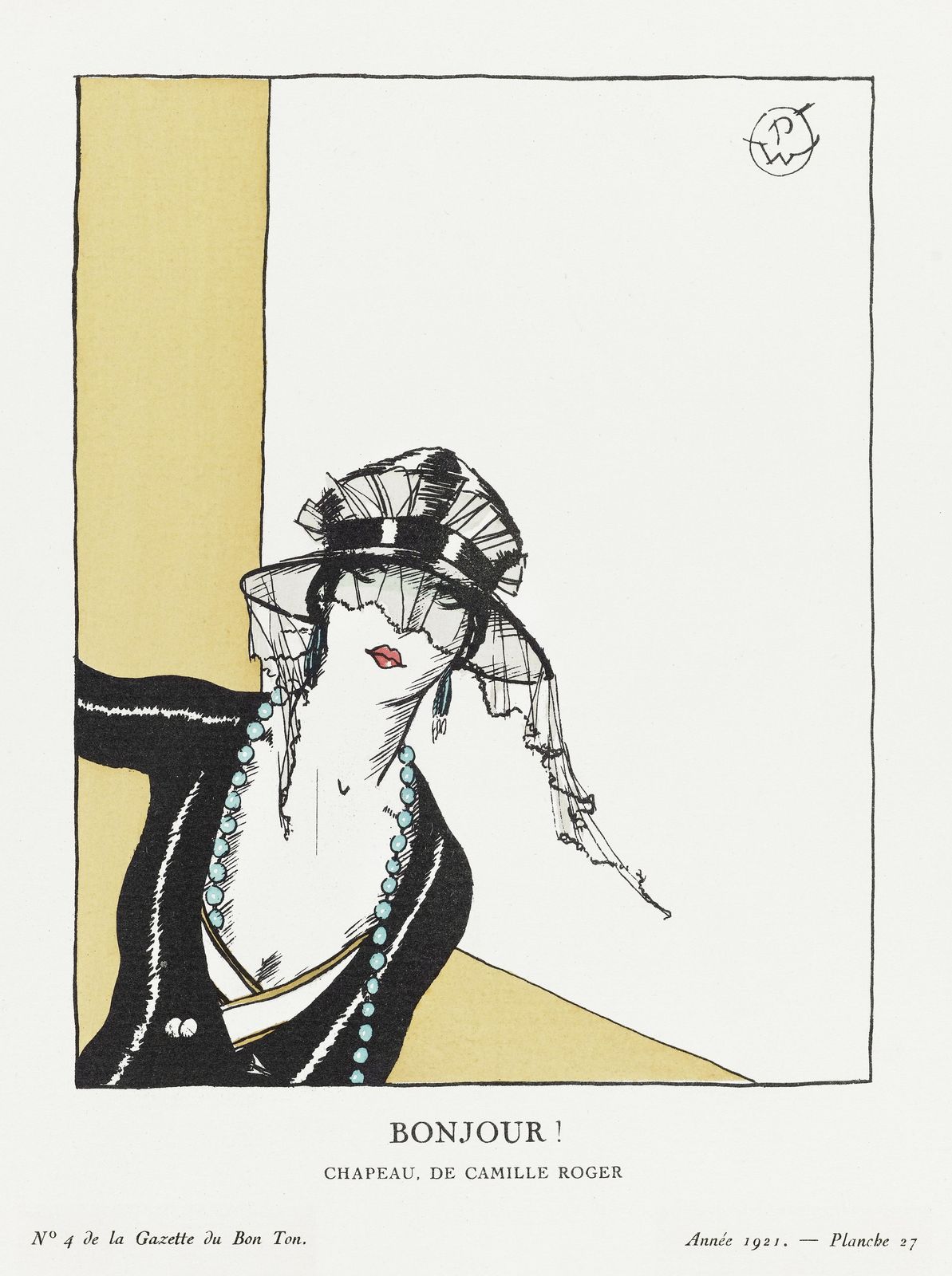 Vintage Fashion Bonjour! Wall Art