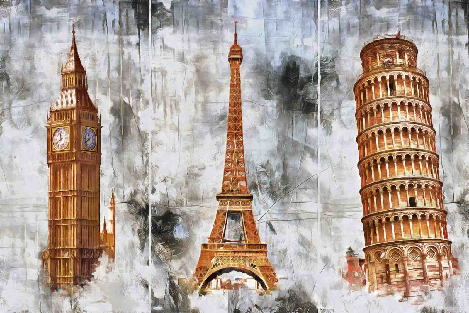 Iconic Landmarks Triptych Wall Art